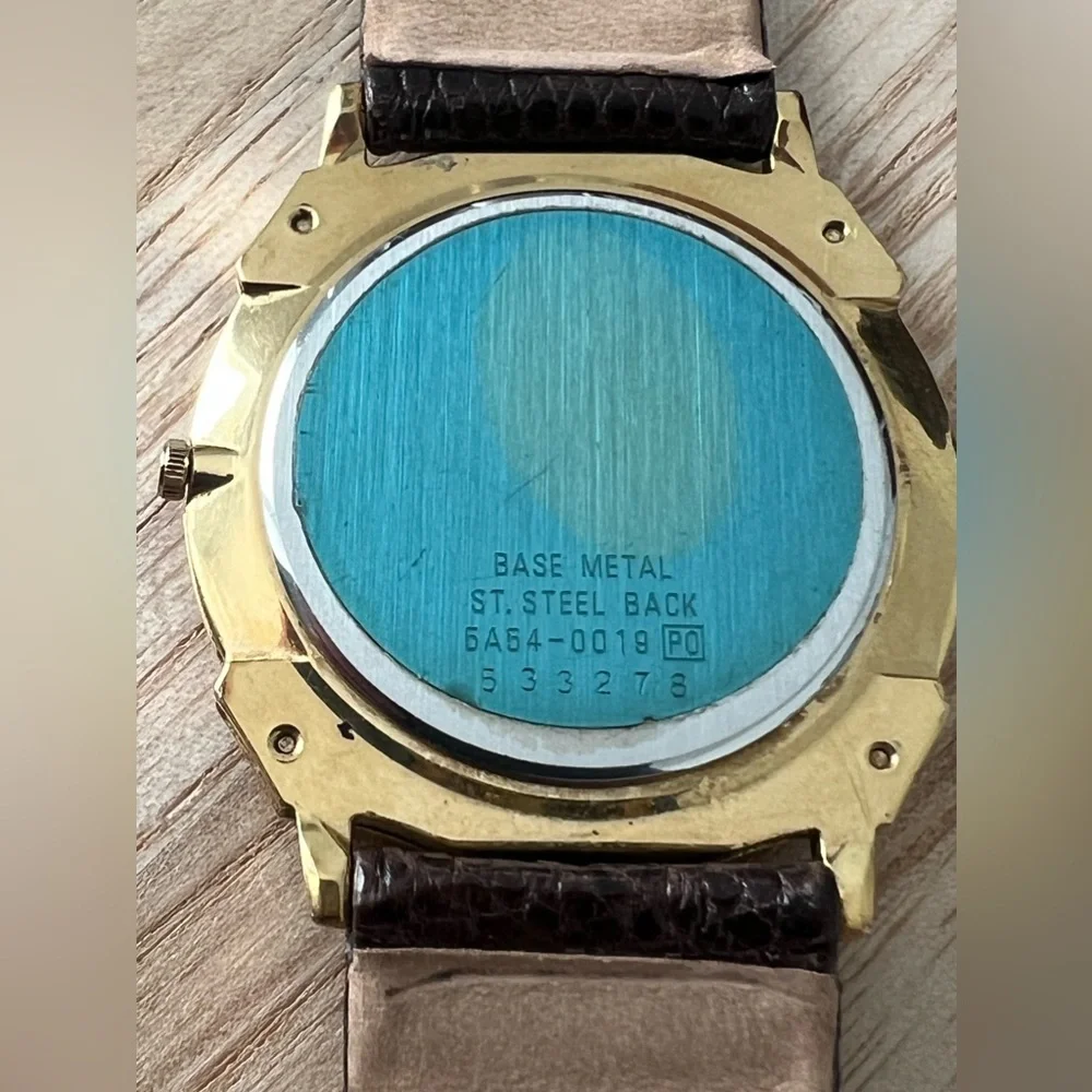 Lassale Super Rare Watch Hardy-Roma Leather Strap Gold-Tone Case, Dial, Hands